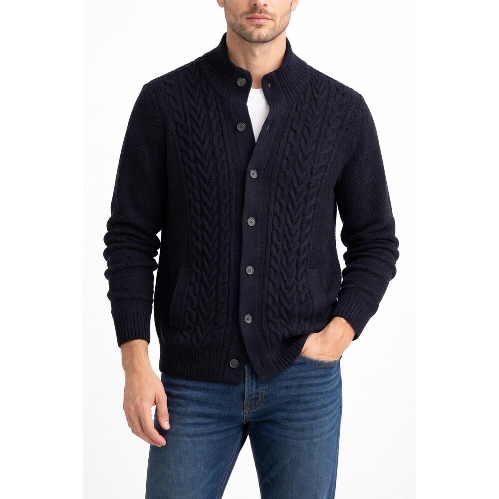Banana Republic‎ Fisherman Knit Cotton Cardigan, Navy size XL